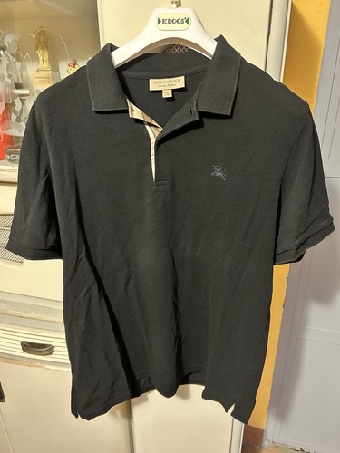 Polo burberry black xxl - black, tg.