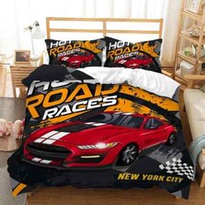 Cool Racing Cars Set di Biancheria da Letto Moderna 3D Set Copripiumino Trapuntato Casa
