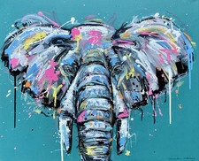 Testa di elefante dipinto