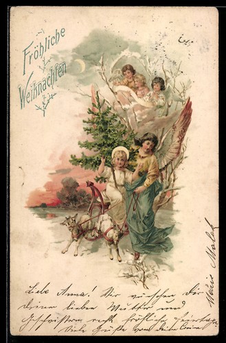 Litografia angelo natale - di,