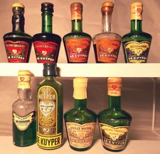 Liquori stock 18 mignon diverse distilleria De Kuyper Olanda Holland anni ‘60