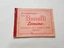 Benelli 125 Leoncino 1954 manuale uso manutenzione libretto italiano originale