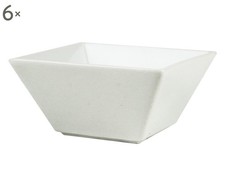 Set 6 Ciotoline Quadra in Porcellana Bianca - Forma Quadrata - 10 x 10 x 5 cm