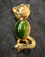 spilla vintage americana anni 70 a forma di gatto   - vtg  cat brooch