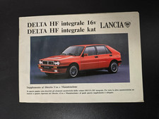 Lancia Delta HF Integrale 16v  Kat Supplemento al libretto Uso e Manutenzione 89