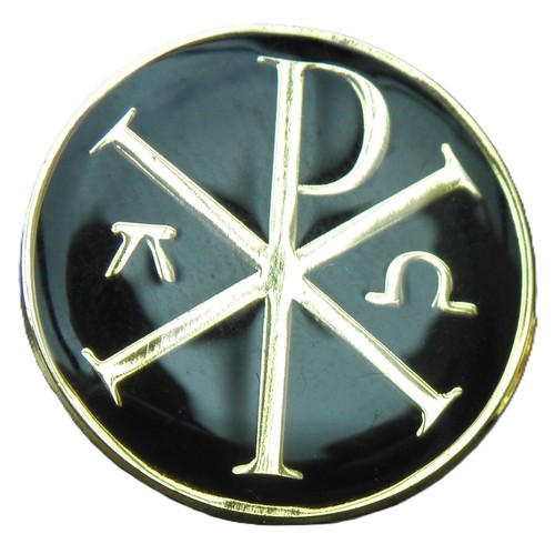 Chi rho with alpha - with, pin