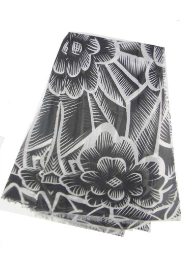 Grande sciarpa fiorata - , nera