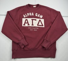 Felpa Vintage Champion Reverse Weave Alpha Gamma Rho Capitolo Fraternità Rosso M