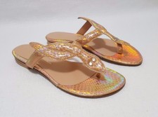 RIVIERA Sandali donna pelle oro Cobra Rame MADE in ITALY EU 36 US 5 