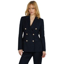 Relish giacca blazer blu gessato doppiopetto art. FUGAM RDA2505091007