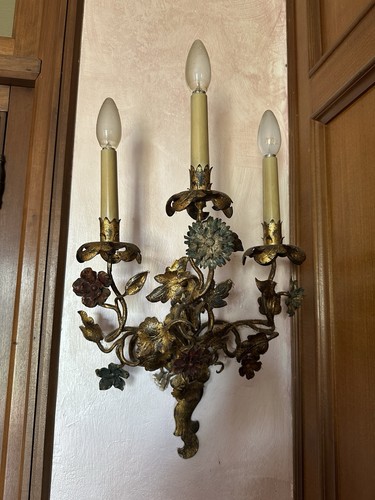 Antica coppia applique - applique,, ottone