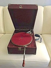 PATHE OLOTONAL grammofono portatile a manovella antico