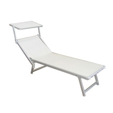 Lettino prendisole Alluminio Beach Bianco e Texilene mare spiaggia piscina hotel