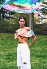Top Zara Linen Fiesta Tropical