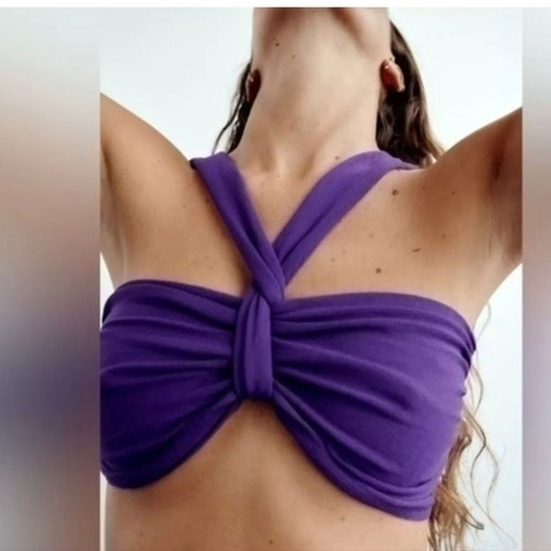 Crop top maglia con annodi - in,