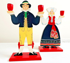 Portacandele Ikea Lizzie Velander - Uomo e Donna Coppia di Candelabri in Legno