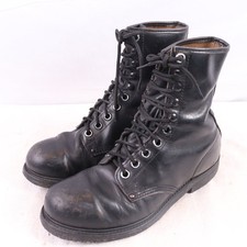 Stivali stringati vintage neri punta acciaio 25 cm made in USA stile militare