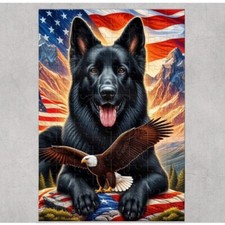 Puzzle Pastore Tedesco Bandiera USA 120 Pezzi Personalizzato Fatto a Mano