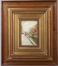 Giuseppe Solenghi 1879-1944 Il ponte delle sorelle Ghisini a Milano Firmato