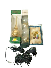 Stock Decorazioni Natalizie Luci Palline Punta Oro Albero Di Natale Biglietto