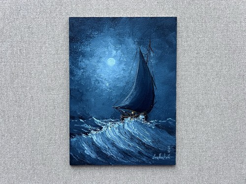 Dipinto olio originale mare - , di