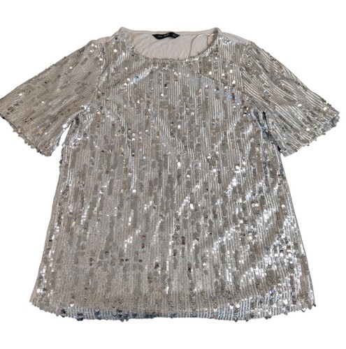 Silver sequin mini dress - silver,
