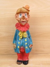 vecchio PUPAZZO CLOWN IN GOMMA SQUITTENTE giocattolo vintage fischietto