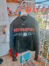 Giacca Moto in Pelle Cafe' Racer Dragonfire Honda Yamaha Ducati Suzuki Kawasaki