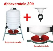 ABBEVERATOIO SIFONE 30lt AUTOMATICO PER POLLI GALLINE PLASTICA SUPPORTO  METALLO