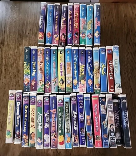 Lot disney vhs - disney, black