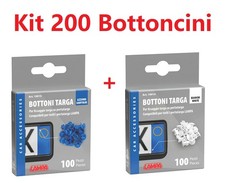 Set 200 Bottoncini Targa Lampa Bianco e Azzurro – Fissaggio Universale Auto Moto