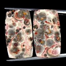 Coppia Di Cabochon In Giada