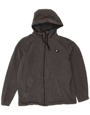 NIKE Felpa con cappuccio e zip uomo grande grigio cotone LY25