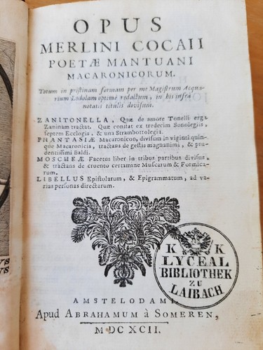 Opus merlini cocaii - cocaii, poetæ
