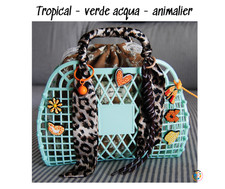 Droll Bag "Tropical " ANIMALIER – La Borsa Verde Acqua con manici personalizzata