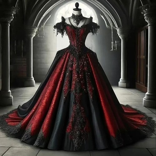 Abito sposa gotico nero - abito, da