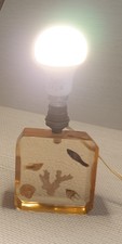 Pied de Lampe Vintage en Résine, Décoration Aquarium - Années 60-70.