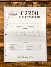 McIntosh C2200 C-2200 Preamplificatore/Preamplificatore Manuale di Servizio *Originale*