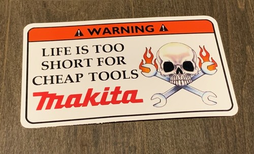Makita red toolbox warning - red,