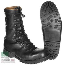 Stivali da combattimento esercito austriaco usati suola nuova pelle nero ÖBH