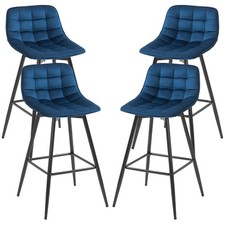 HOMCOM Set 4 Sedie Imbottite