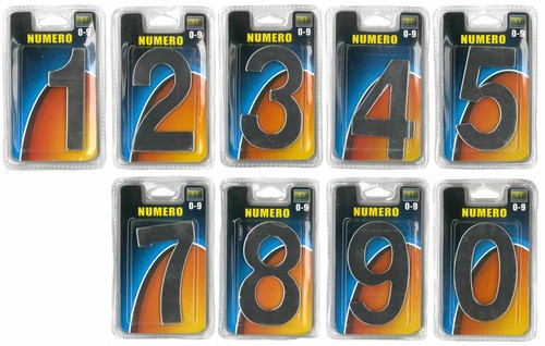 Numeri acciaio adesivi 5 - acciaio, 7,5