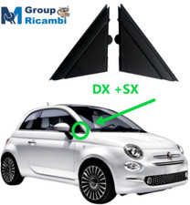 Fiat 500 Triangolini Nero Opaco Plastica Specchietti Coppia Destro Sinistro