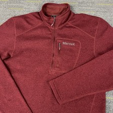 Marmot Drop Line Pile 1/2 Zip Giacca Pullover Rosso Escursionismo Outdoor Uomo Large