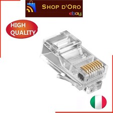 100 PEZZI CONNETTORE LAN CAT5 8 POLI ETHERNET PLUG LAN RJ45 NETWORK INTERNET