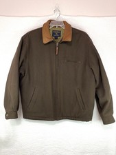 Bomber vintage trapuntato Woolrich lana zip volo uomo grande giacca marrone USA
