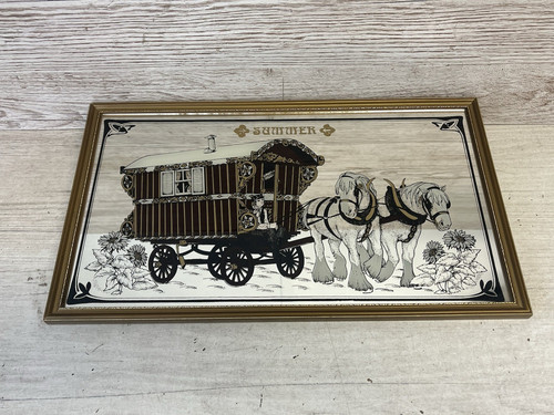 Vintage 1970s picture mirror - vintage,