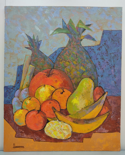 Antico dipinto olio - , natura