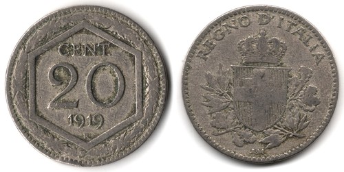 Italia centesimi 1919 - italia,