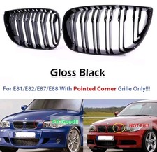GRIGLIE FRONTALI TUNING M PER BMW SERIE 1 E87 E82 E81 E88 E 87 08  NERo Lucido 